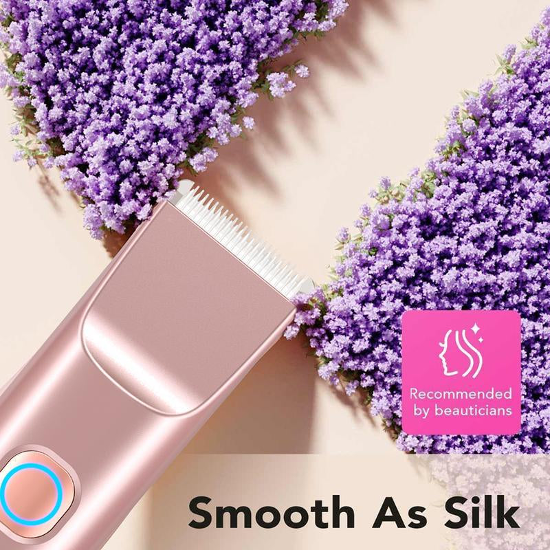 Bikini Trimmer for Women, Electric Shaver and Razor Rechargeable 2-In-1 Body and Facial Epilator, Dual Heads for Painless Trimming of Pubic Hair, Face, Underarms and Legs, IPX7 Waterproof. Christmas Gift New Year Gift Shaving Grooming